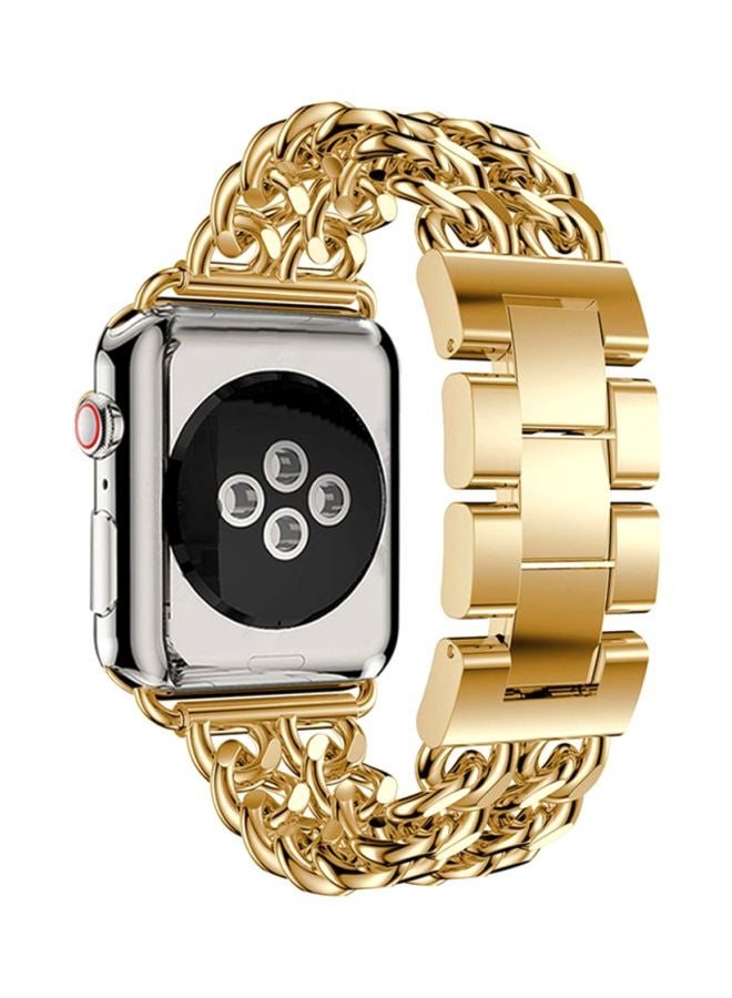 Double Row Cowboy Chain Replacement Band For Apple Watch Series 4 40mm Gold - Image 3